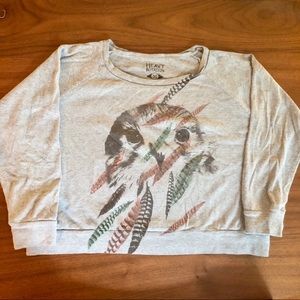 Cropped owl sweater